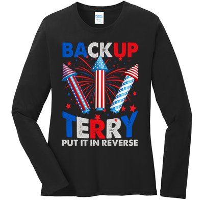 Fouth 4th Of July Back Up Terry Put It In Reverse Ladies Long Sleeve Shirt