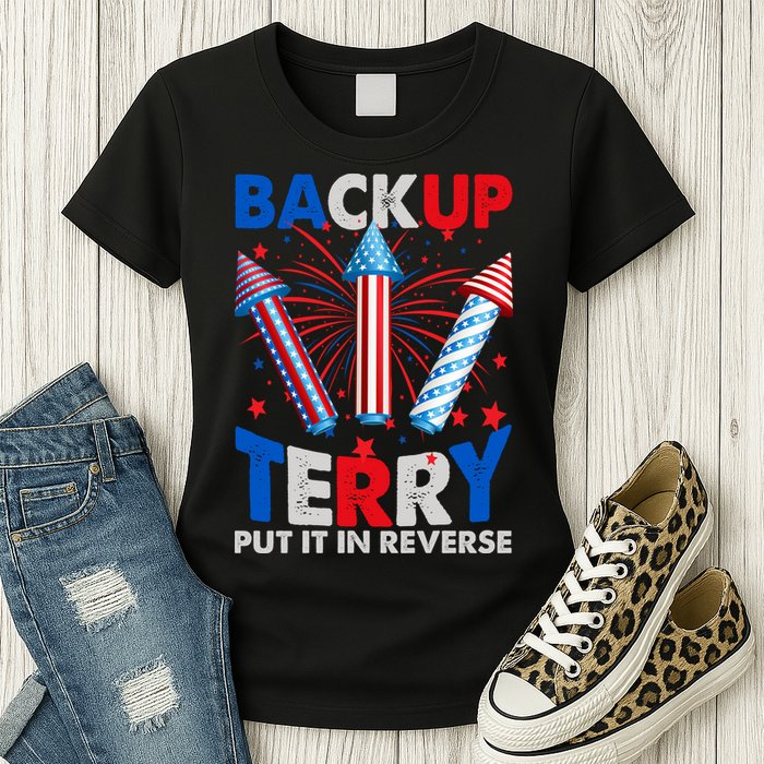 Fouth 4th Of July Back Up Terry Put It In Reverse Womens T-Shirt