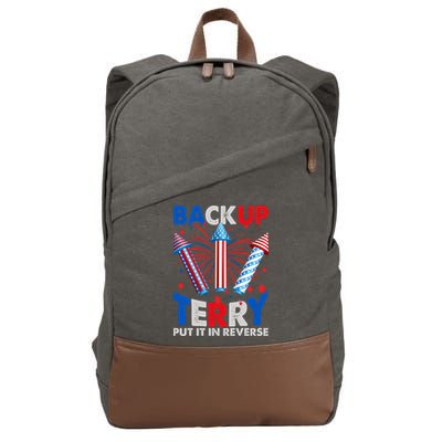 Fouth 4th Of July Back Up Terry Put It In Reverse Cotton Canvas Backpack