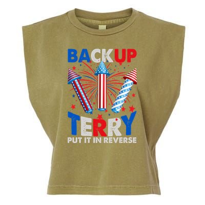 Fouth 4th Of July Back Up Terry Put It In Reverse Garment-Dyed Women's Muscle Tee