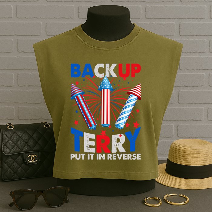 Fouth 4th Of July Back Up Terry Put It In Reverse Garment-Dyed Women's Muscle Tee