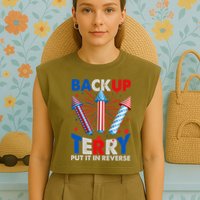 Fouth 4th Of July Back Up Terry Put It In Reverse Garment-Dyed Women's Muscle Tee