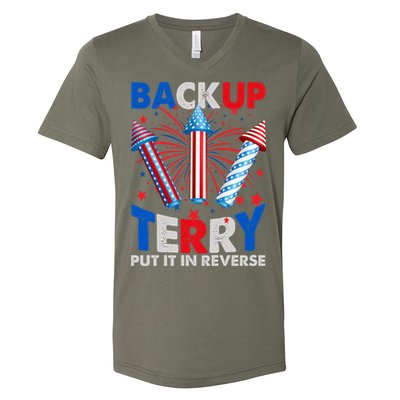 Fouth 4th Of July Back Up Terry Put It In Reverse V-Neck T-Shirt