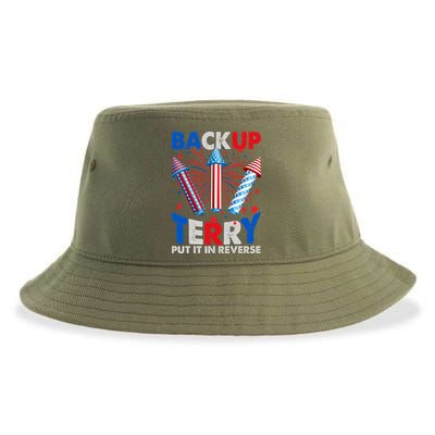 Fouth 4th Of July Back Up Terry Put It In Reverse Sustainable Bucket Hat