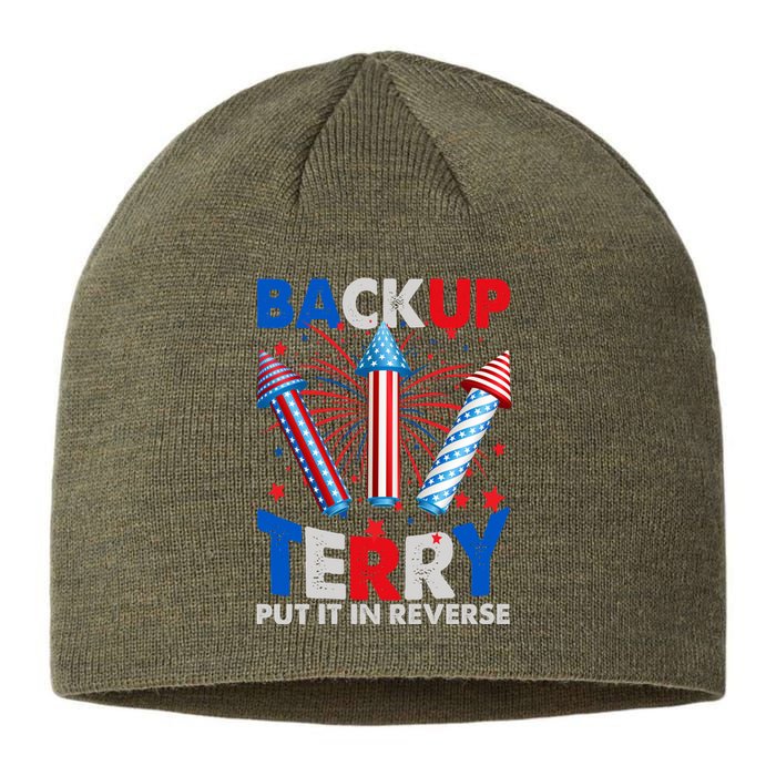 Fouth 4th Of July Back Up Terry Put It In Reverse Sustainable Beanie