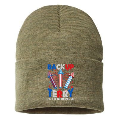 Fouth 4th Of July Back Up Terry Put It In Reverse Sustainable Knit Beanie