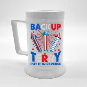 Fouth 4th Of July Back Up Terry Put It In Reverse Beer Stein