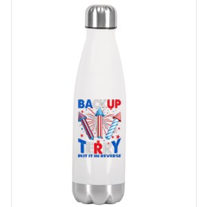 Fouth 4th Of July Back Up Terry Put It In Reverse Stainless Steel Insulated Water Bottle