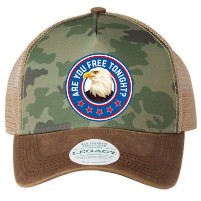 Funny 4th Of July Bald Eagle Are You Free Tonight Usa Legacy Tie Dye Trucker Hat