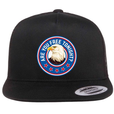 Funny 4th Of July Bald Eagle Are You Free Tonight Usa Flatbill Hat