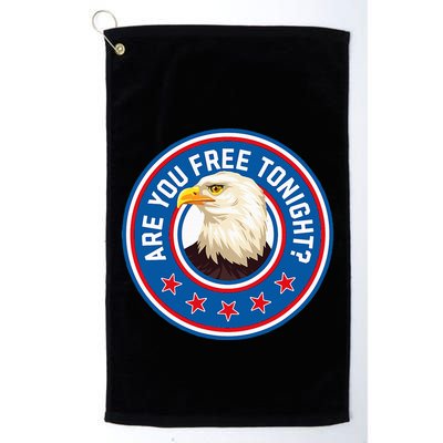 Funny 4th Of July Bald Eagle Are You Free Tonight Usa Golf Towel