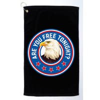 Funny 4th Of July Bald Eagle Are You Free Tonight Usa Golf Towel