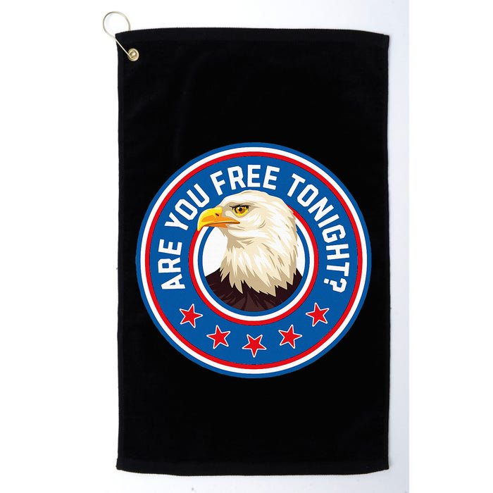 Funny 4th Of July Bald Eagle Are You Free Tonight Usa Golf Towel