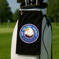 Funny 4th Of July Bald Eagle Are You Free Tonight Usa Golf Towel