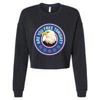 Funny 4th Of July Bald Eagle Are You Free Tonight Usa Cropped Pullover Crew