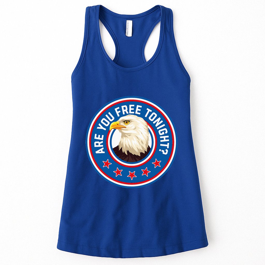 Funny 4th Of July Bald Eagle Are You Free Tonight Usa Womens Tank Top