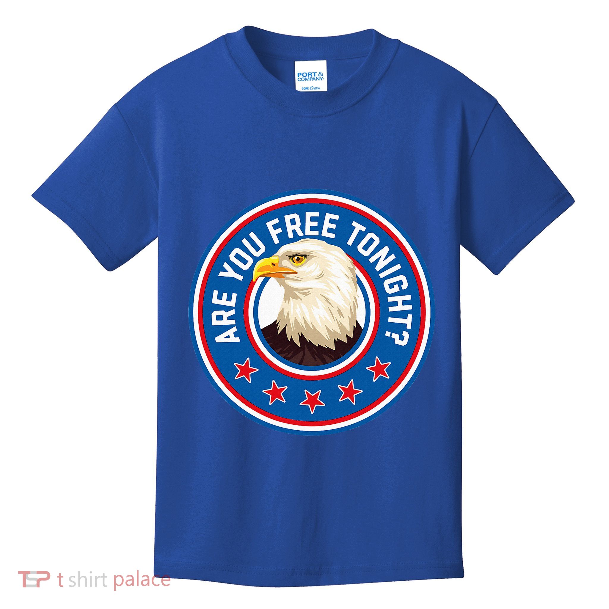 Funny 4th Of July Bald Eagle Are You Free Tonight Usa Kids T-Shirt