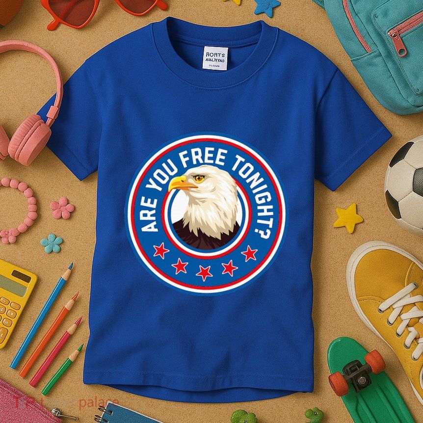 Funny 4th Of July Bald Eagle Are You Free Tonight Usa Kids T-Shirt