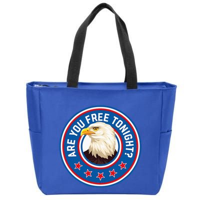 Funny 4th Of July Bald Eagle Are You Free Tonight Usa Zip Tote Bag