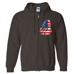 Funny 4th Of July American Flag Gaming Patriotic Boy Full Zip Hoodie