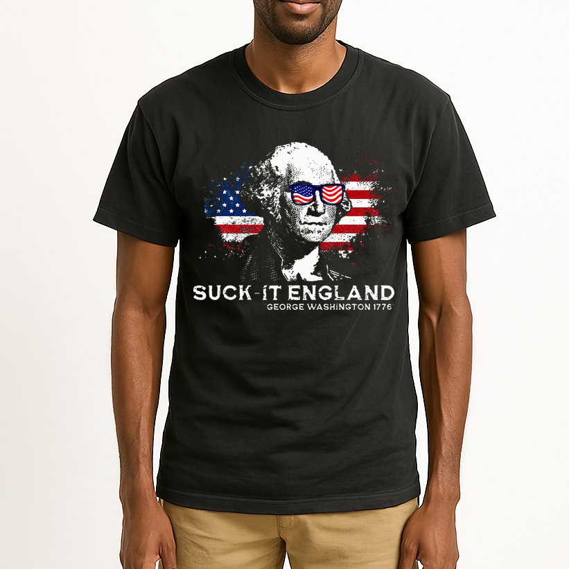 Funny 4th Of July George Washington 1776 Suck It England Tall T-Shirt