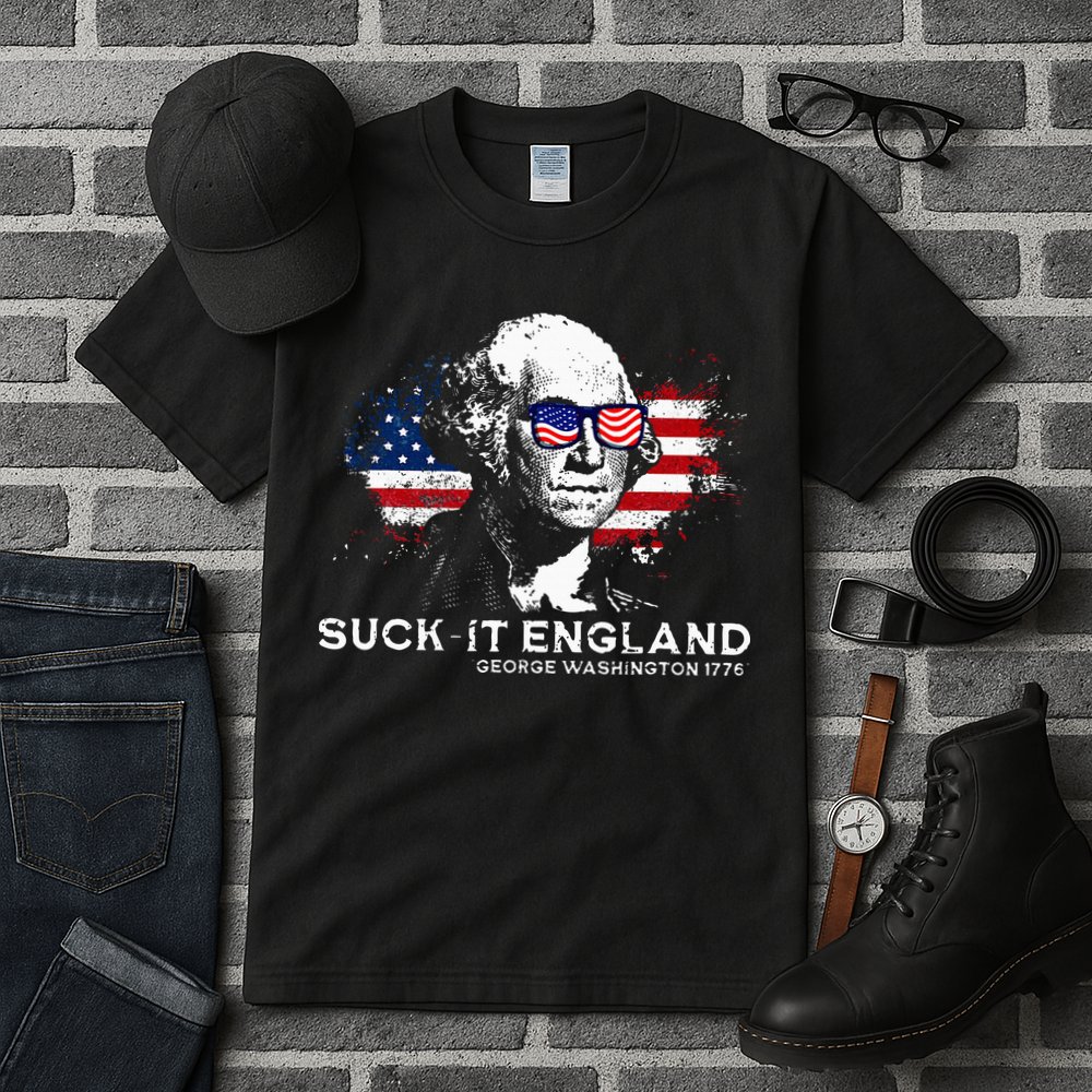 Funny 4th Of July George Washington 1776 Suck It England Tall T-Shirt