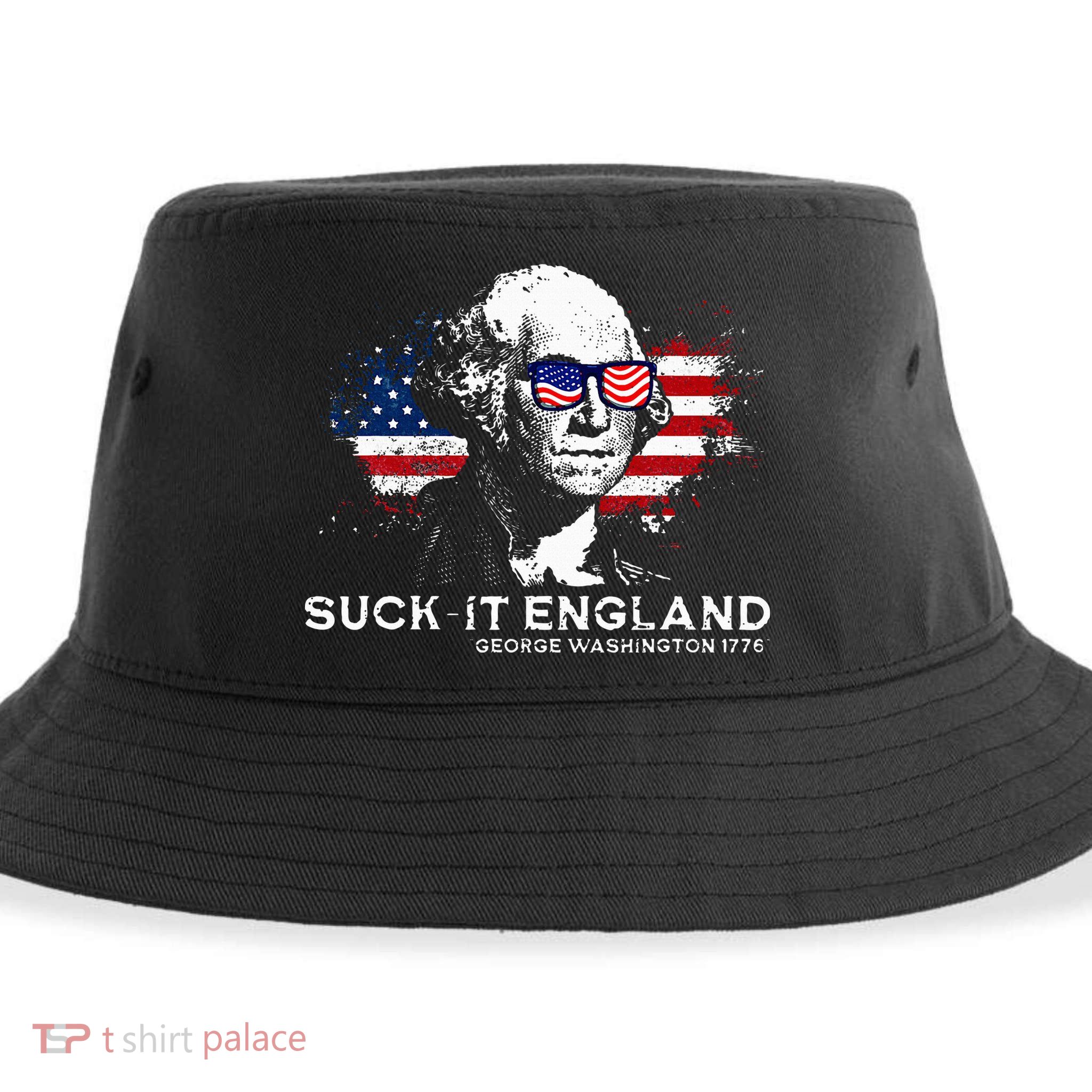 Funny 4th Of July George Washington 1776 Suck It England Sustainable Bucket Hat