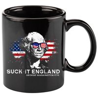Funny 4th Of July George Washington 1776 Suck It England 11oz C Handle Ceramic Mug