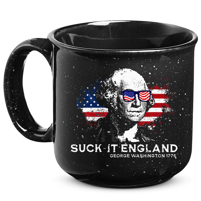 Funny 4th Of July George Washington 1776 Suck It England 15oz Campfire Ceramic Mug