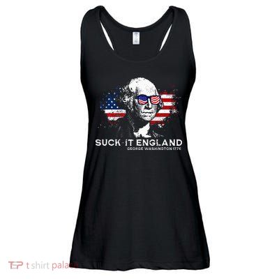 Funny 4th Of July George Washington 1776 Suck It England Ladies Essential Flowy Tank