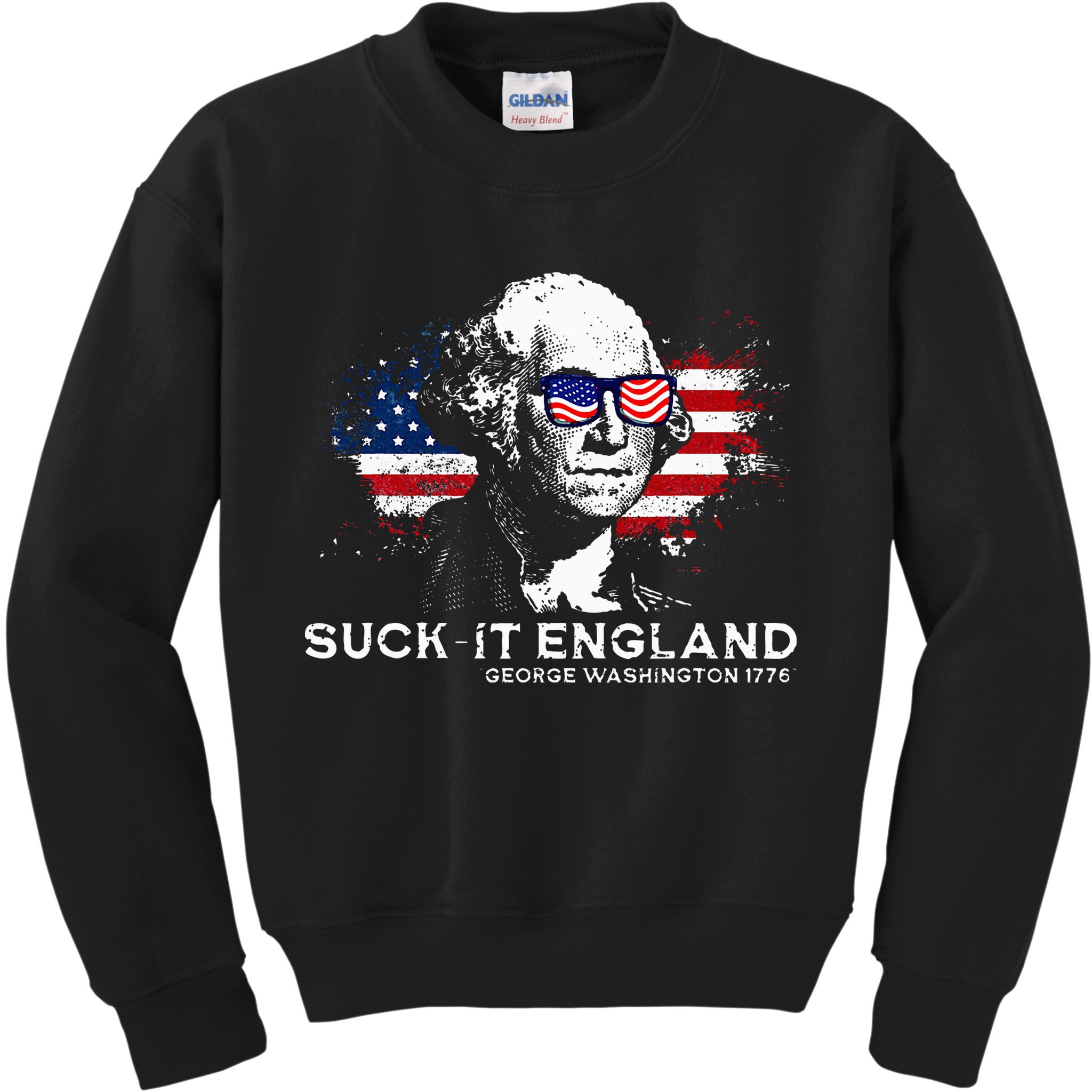 Funny 4th Of July George Washington 1776 Suck It England Kids Sweatshirt