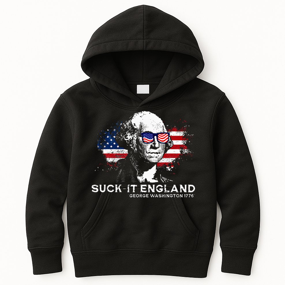 Funny 4th Of July George Washington 1776 Suck It England Kids Hoodie