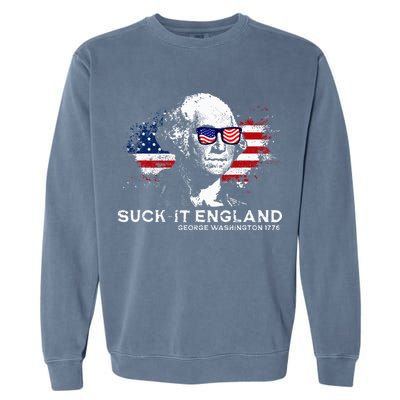 Funny 4th Of July George Washington 1776 Suck It England Garment-Dyed Sweatshirt