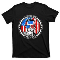 Funny 4th Of July Sippin On Libertea Liberty Usa Flag T-Shirt