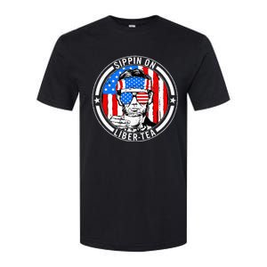 Funny 4th Of July Sippin On Libertea Liberty Usa Flag Softstyle CVC T-Shirt