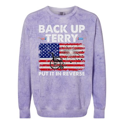 Fourth 4th Of July Back Up Terry Put It In Reverse USA Flag Colorblast Crewneck Sweatshirt