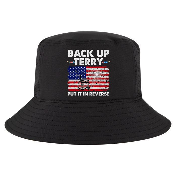 Fourth 4th Of July Back Up Terry Put It In Reverse USA Flag Cool Comfort Performance Bucket Hat