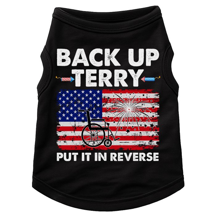Fourth 4th Of July Back Up Terry Put It In Reverse USA Flag Doggie Tank
