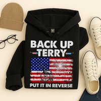 Fourth 4th Of July Back Up Terry Put It In Reverse USA Flag Hoodie
