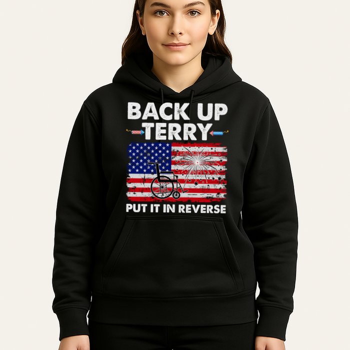 Fourth 4th Of July Back Up Terry Put It In Reverse USA Flag Hoodie