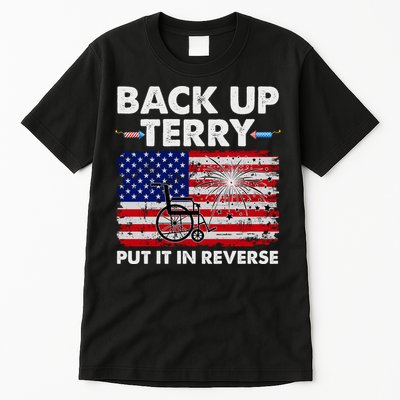Fourth 4th Of July Back Up Terry Put It In Reverse USA Flag Tall T-Shirt