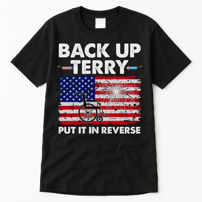 Fourth 4th Of July Back Up Terry Put It In Reverse USA Flag Tall T-Shirt