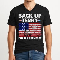 Fourth 4th Of July Back Up Terry Put It In Reverse USA Flag V-Neck T-Shirt