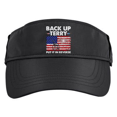 Fourth 4th Of July Back Up Terry Put It In Reverse USA Flag Adult Drive Performance Visor