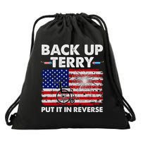 Fourth 4th Of July Back Up Terry Put It In Reverse USA Flag Drawstring Bag