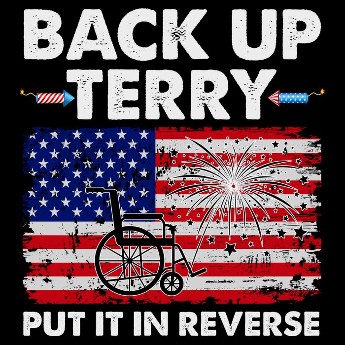 Fourth 4th Of July Back Up Terry Put It In Reverse USA Flag Drawstring Bag