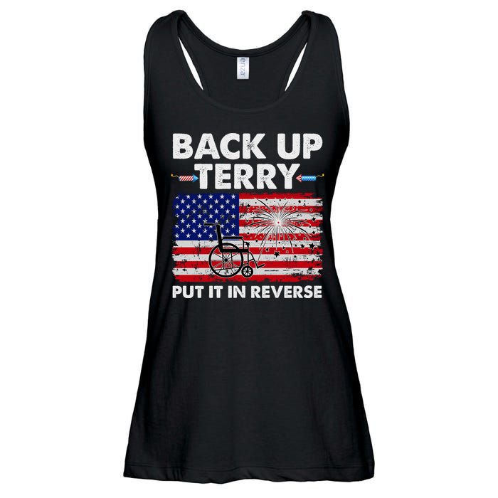 Fourth 4th Of July Back Up Terry Put It In Reverse USA Flag Ladies Essential Flowy Tank