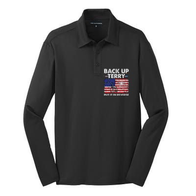 Fourth 4th Of July Back Up Terry Put It In Reverse USA Flag Silk Touch Performance Long Sleeve Polo