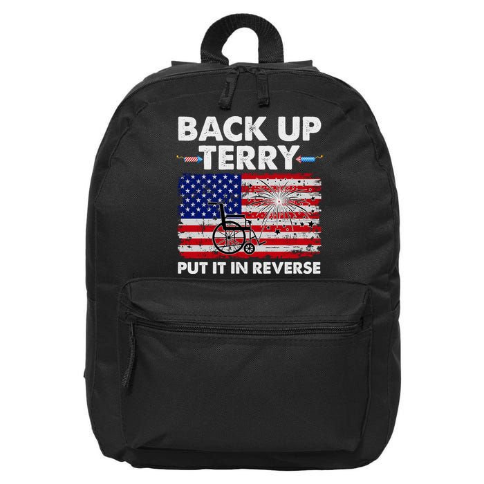 Fourth 4th Of July Back Up Terry Put It In Reverse USA Flag 16 in Basic Backpack