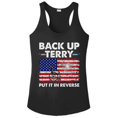 Fourth 4th Of July Back Up Terry Put It In Reverse USA Flag Ladies PosiCharge Competitor Racerback Tank
